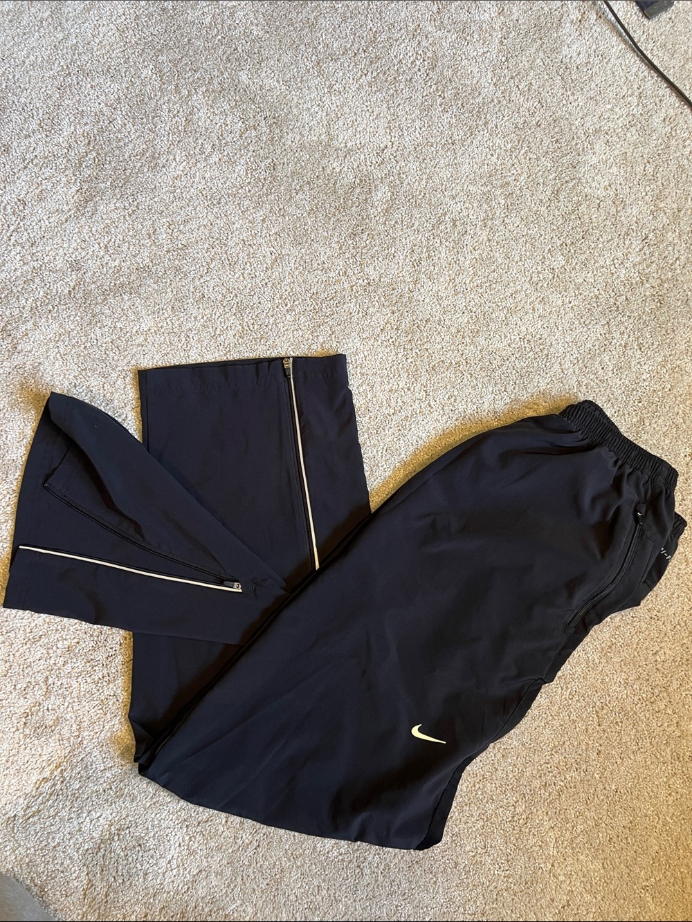 Nike Blue Dri-fit track Pants with White Swoosh - Picture 2 of 9